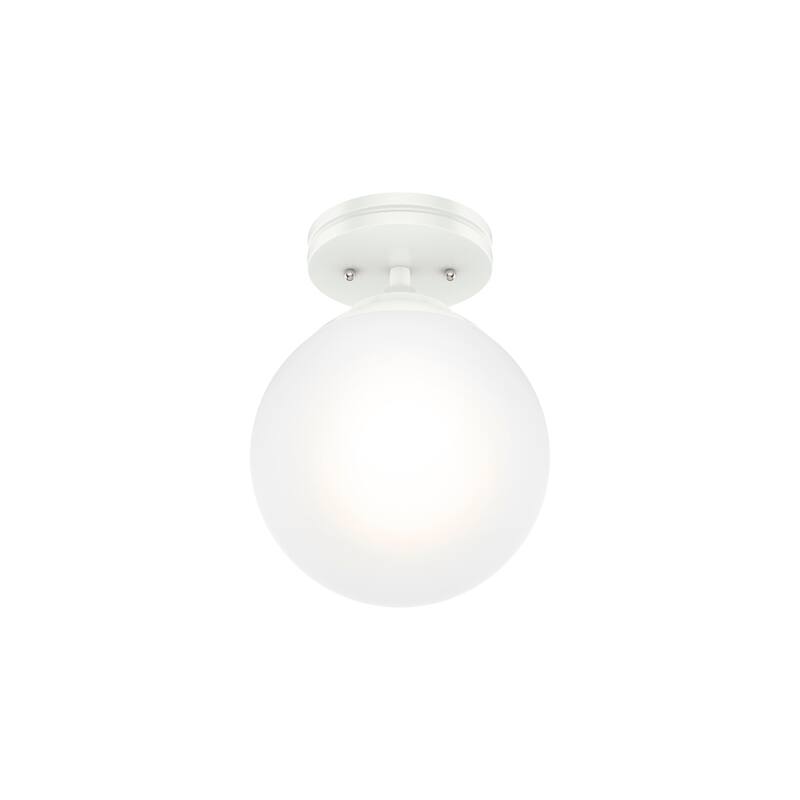 Hunter Hepburn 1-Light Flush Mount Ceiling Light - Bedroom, Bath, Entry, Hallway - Damp-Rated - Vintage, Globe Light