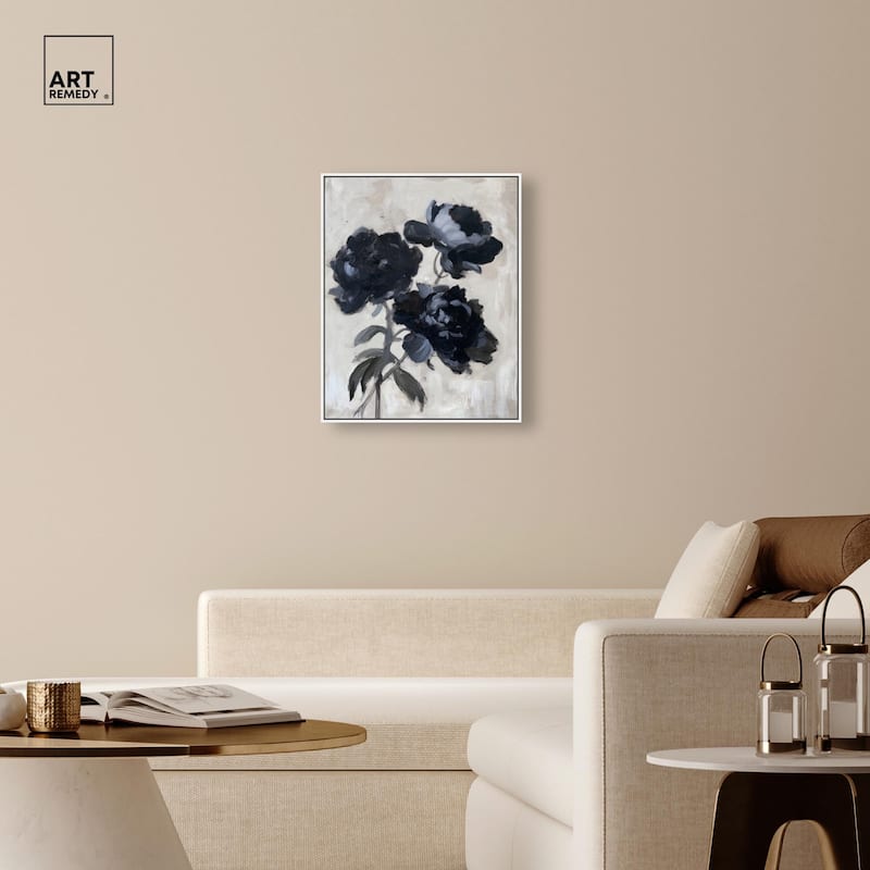Peonies in Shadow Canvas by Art Remedy