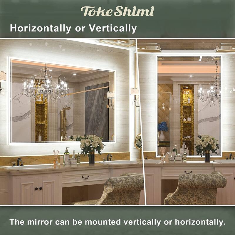 TokeShimi LED Bathroom Vanity Mirror, Anti-Fog Dimmable Wall Mirror