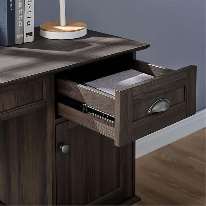 Caffoz Newport Series Computer Desk with Hutch Home Office Writing Desk, Wood Workstation w/Shelves, Study Desk for Small Spaces
