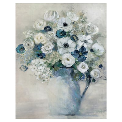 Anemone and Blue by Sally Swatland Canvas Art Print