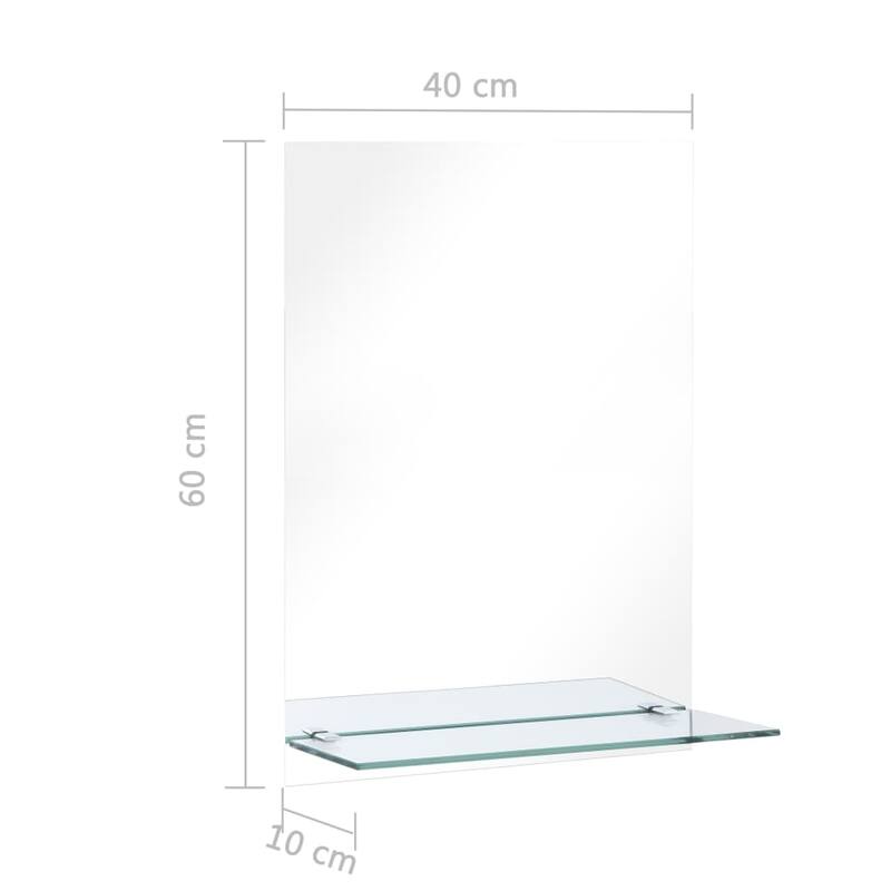 vidaXL Wall Mirror with Shelf Decoration Make Up Cosmetic Mirror Tempered Glass