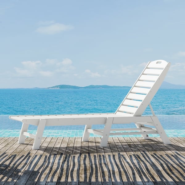 slide 2 of 17, POLYWOOD Nautical Outdoor Stackable Chaise Lounge