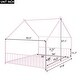 preview thumbnail 56 of 58, Metal House Bed with Roof, Fence and Back for Kids, Boys and Girls, Bedroom