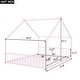 preview thumbnail 7 of 9, Pink Full Size Metal House Bed with Roof, Fence, and Back for Kids