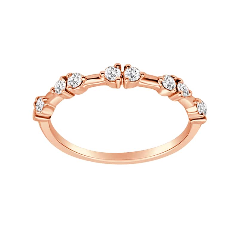 Auriya 14k Gold Lab Grown Round Diamond Station Bar Band 0.30 ct. tw. (F-G, VS)