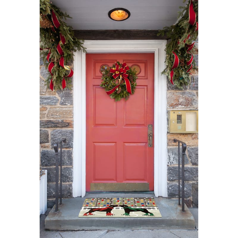 Liora Manne Frontporch Holiday Ice Dogs Indoor/Outdoor Mat
