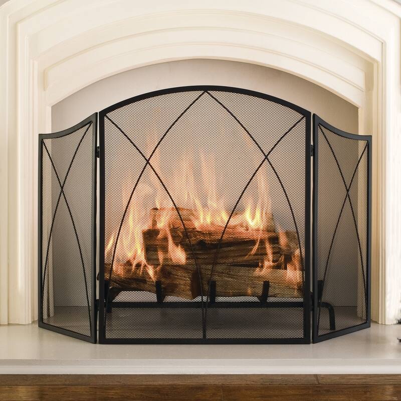 Pleasant Hearth Arched Steel Fireplace Screen