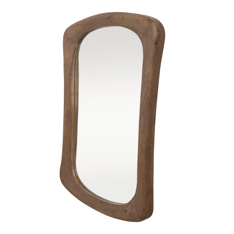 Mango Wood Framed Wall Mirror - 27.5"L x 2.25"W x 39.35"H