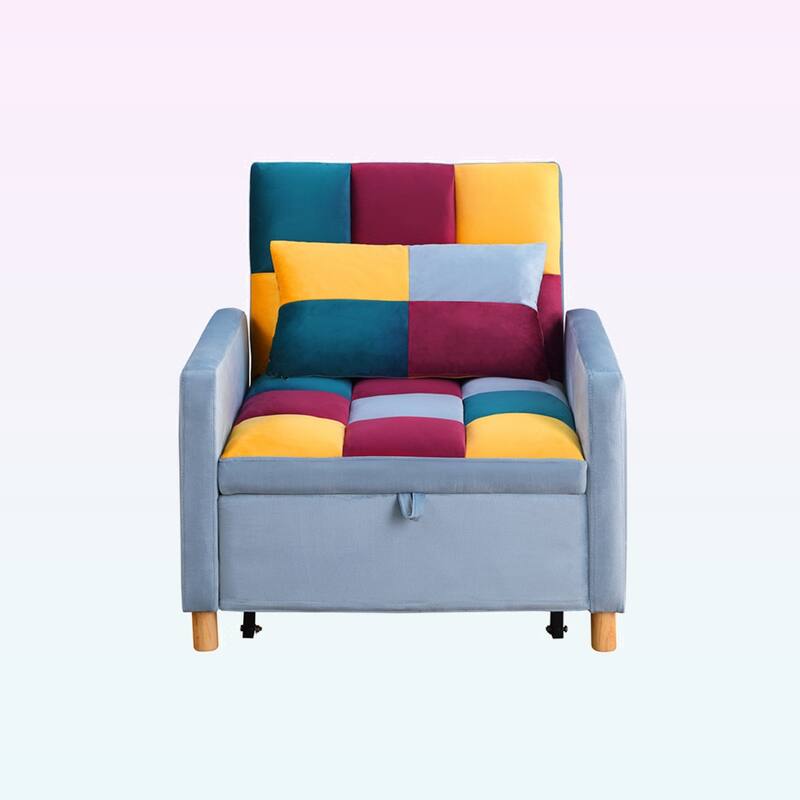 Modern Convertible Sleeper Sofa Chair Bed with Pillow