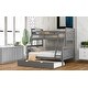 preview thumbnail 6 of 7, Twin Over Full Bunk Bed with Ladder, Trundle, and Safety Guardrail
