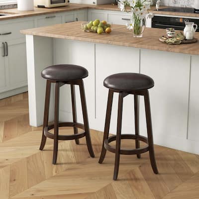 2/4PCS Swivel Bar Stools Backless Round Bar Height Stools