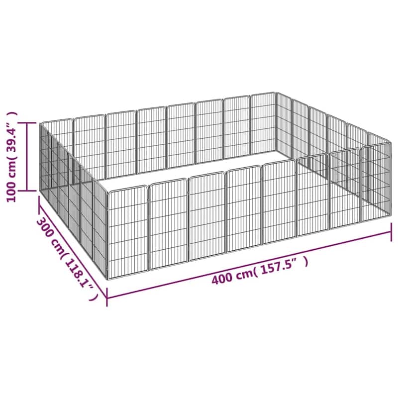 vidaXL Dog Playpen Kennel Dog Cage Puppy Pet Exercise Wire Fence Steel Black