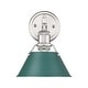preview thumbnail 2 of 1, Yep by Golden Lighting Orwell 1-light Vanity in Pewter and Pine Green shade
