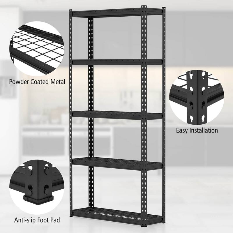 Costway 1/2/3/4 PCS 5-Tier Heavy Duty Storage Shelf Storage Utility