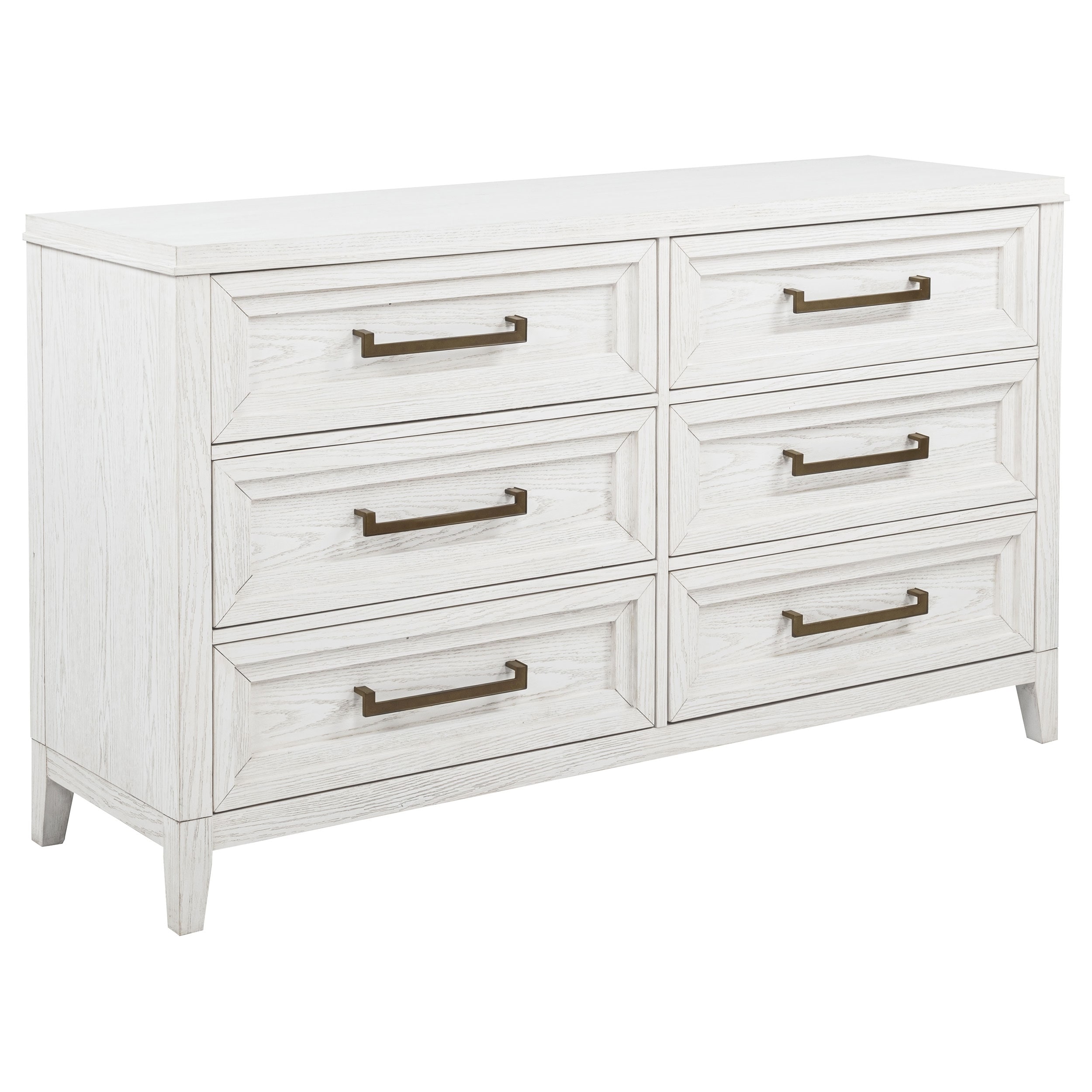 Marielle 6-drawer Dresser Distressed White