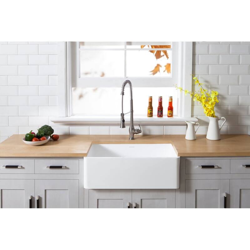 Kingston Brass Arcticstone 33" Farmhouse Single Basin Stone Composite