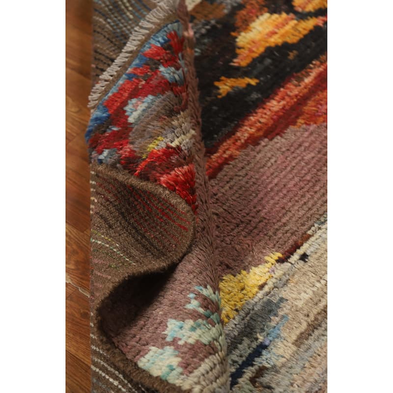 Abstract Moroccan Oriental Rug Hand-Knotted Wool Carpet - 3'10" x 6'1"