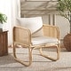 preview thumbnail 4 of 22, SAFAVIEH Alybeth Boho Coastal Solid Wood Accent Chair with Cushion - 26" W x 26" D x 26" H