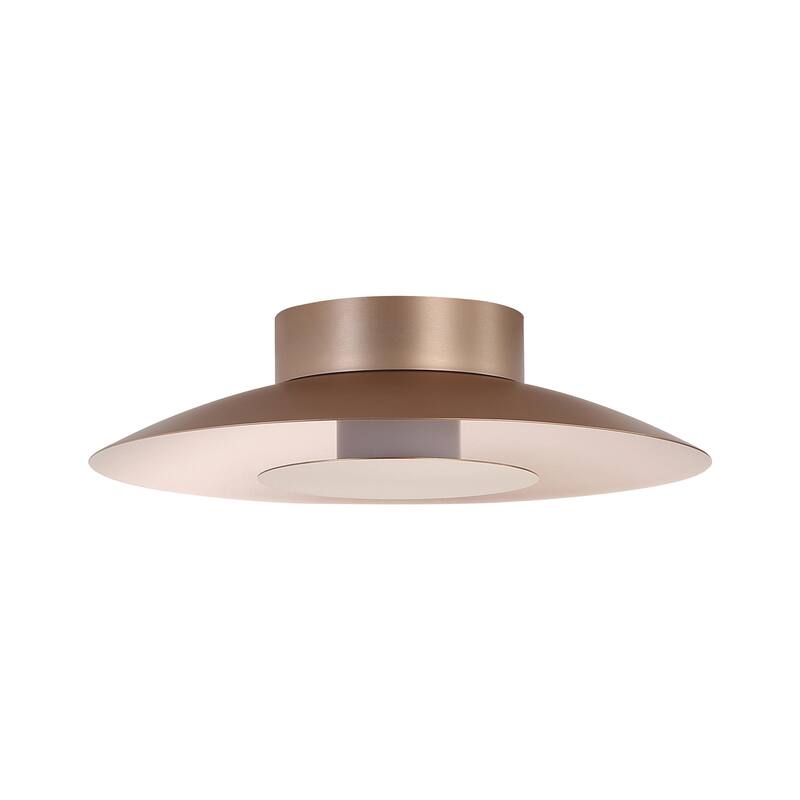 Yep by Golden Lighting Luma Integrated LED Flush Mount in French Gold and French Gold shade