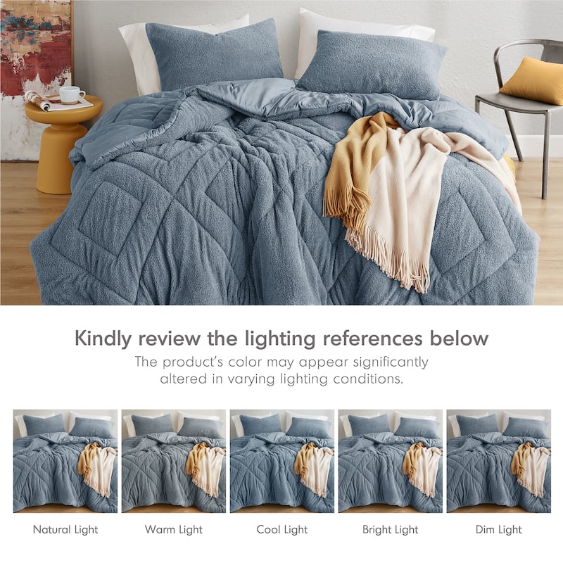 Chelsea Square Kyla Double Diamond Quilted Teddy Comforter Set