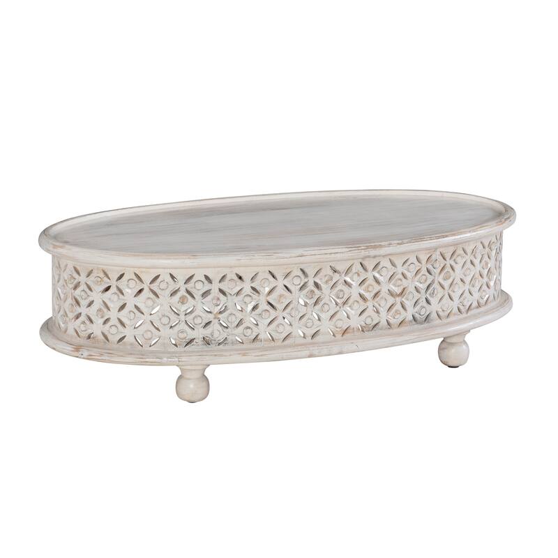 Linon Jennifer Boho Oval Coffee Table