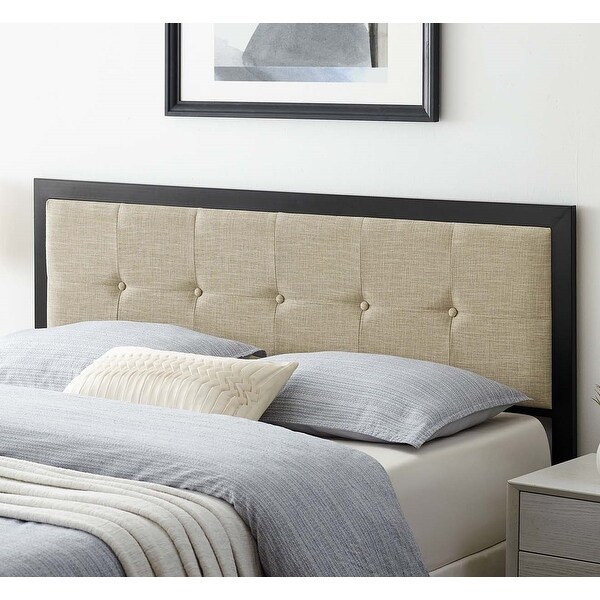 Tan shop fabric headboard