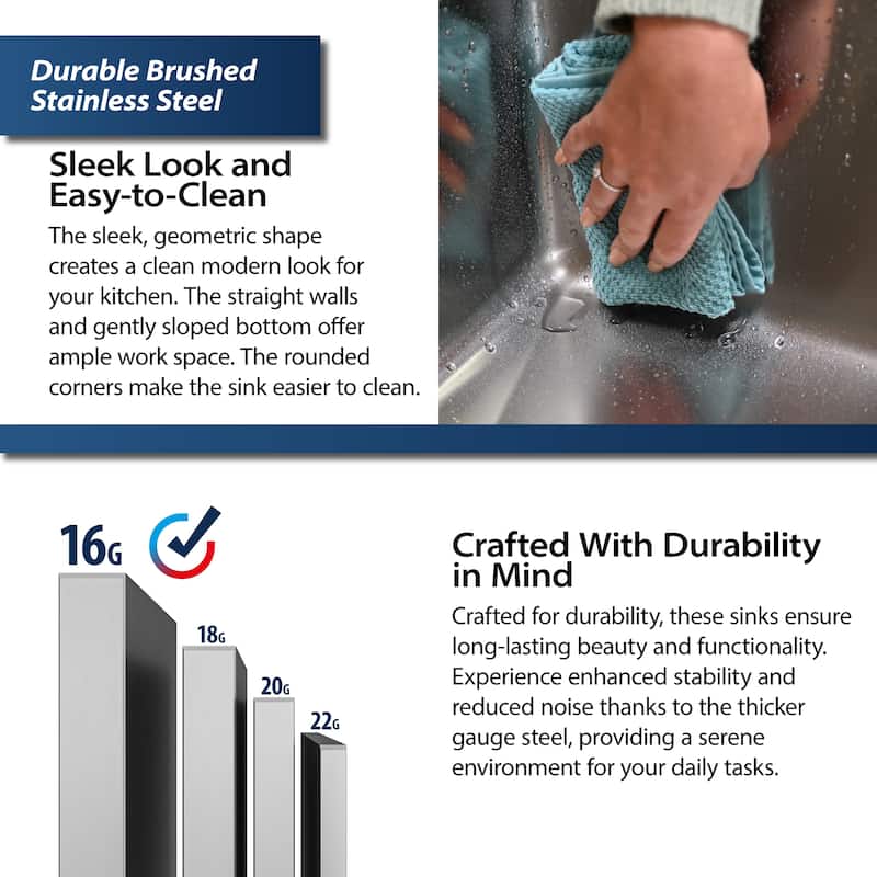 Karran Elite WST-22-PK1 Top Mount 25" Single Bowl Stainless Steel Workstation Kitchen Sink with Deeper Bowl