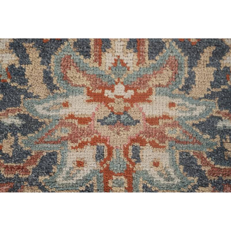 Heriz-Serapi Octagon Rug Hand-Knotted Wool Carpet - 6'0" x 5'11"