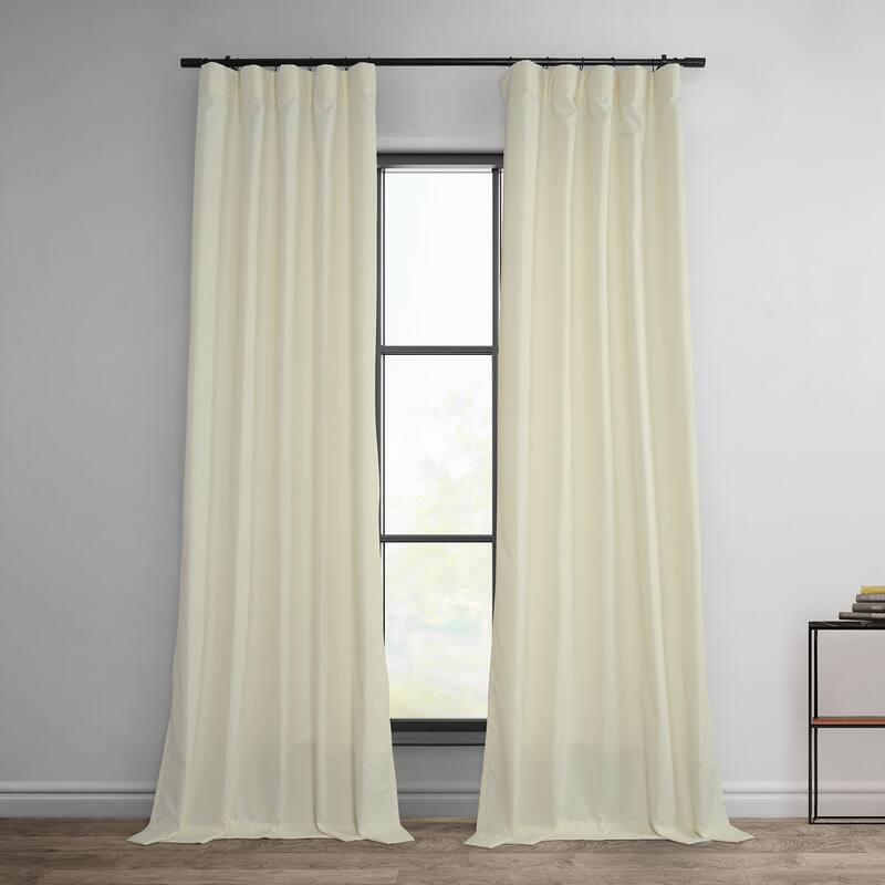 Exclusive Fabrics Dobby Linen Light Filtering Curtains (1 Panel) - 50 X 96 - Ivory
