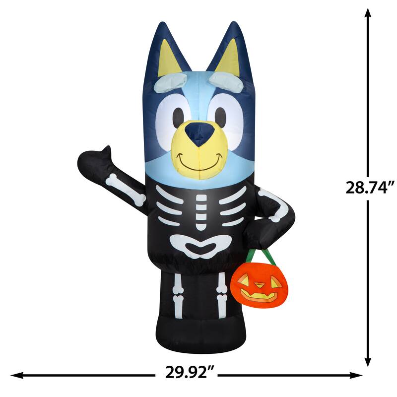 Airblown-Bluey in Skeleton Costume-Bluey