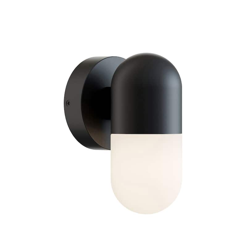 AFX IRVW0408LAJUD Irvine 8" Tall LED Outdoor Wall Sconce with Frosted - Black