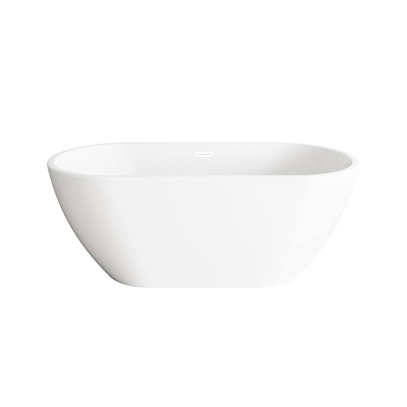 Orson Bathtub in Glossy White - Glossy White with Polished White Trim - 59"