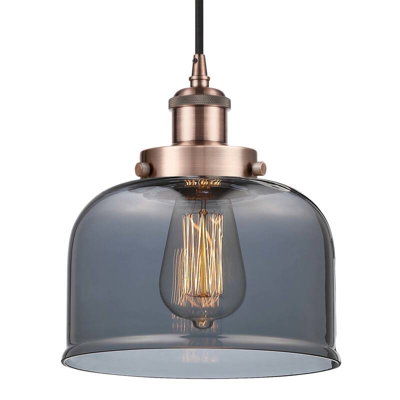 Innovations Lighting 916-1P-10-8 Bell Pendant Bell 8" Wide Mini - Antique Copper / Plated Smoke