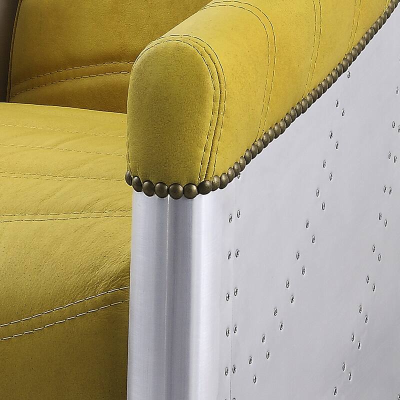 Bailee Yellow Nailhead Trim Accent Chair