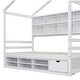 preview thumbnail 113 of 116, Bedroom House Bed with Roof Frame Bedside-shelves and Under Bed Storage Unit