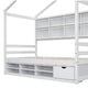 preview thumbnail 25 of 28, Twin House Bed with Roof Frame, Bedside-shelves, Under Bed Storage Unit