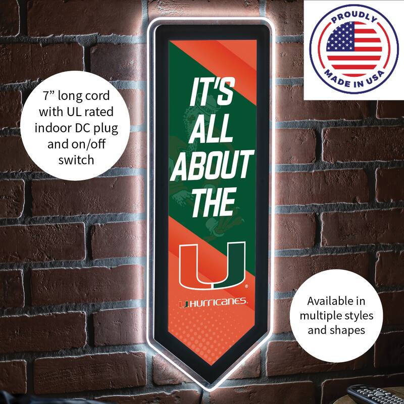 University of Miami Plug-in LED Lighted Sign