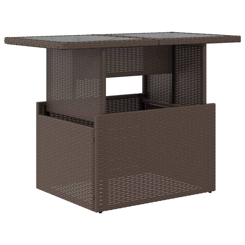 vidaXL Patio Table Rectangular Backyard Garden Poly Rattan and Acacia Wood - 39.4 x 21.7 x 28.7 in