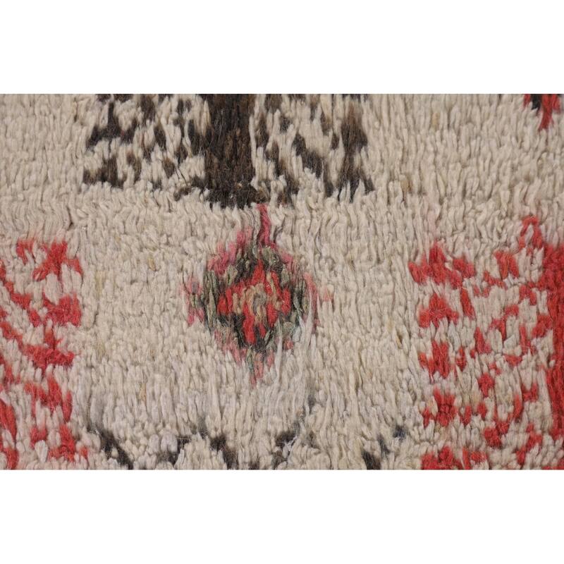 Tribal Moroccan Oriental Area Rug Hand-Knotted Wool Carpet - 5'0" x 8'7"