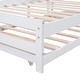 preview thumbnail 13 of 15, Full Size Platform Bed with Adjustable Trundle and Headboard, White