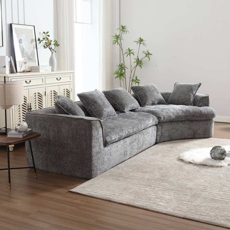 Modern Boucle 3-Seater Sofa with Double Seat and Corner Design, Oversized and Comfortable for Living Room or Office.