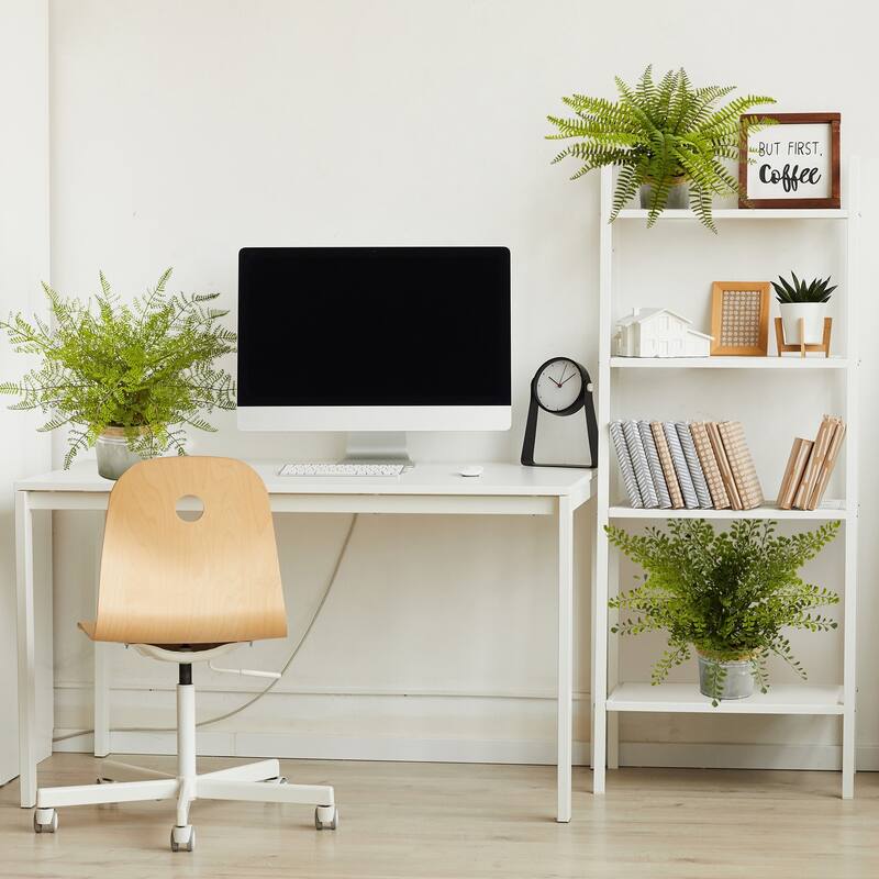 Artificial Snake Plant 2ft - Realistic Faux Plant with Planter - Home Office Decor - Green - 14