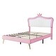 preview thumbnail 45 of 68, Modern Upholstered Princess Bed with Crown Headboard