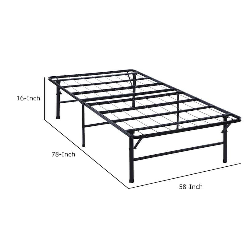 Folding Bed Frame Queen, Heavy Gauge Steel Metal, Underbed Space, Black Bed Bath & Beyond