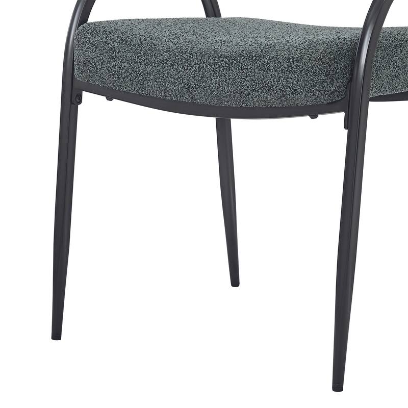 Modern Set of 2 Dining Chairs with Padded Backrest Seat, Metal Legs for Dining Room Living Room and Café