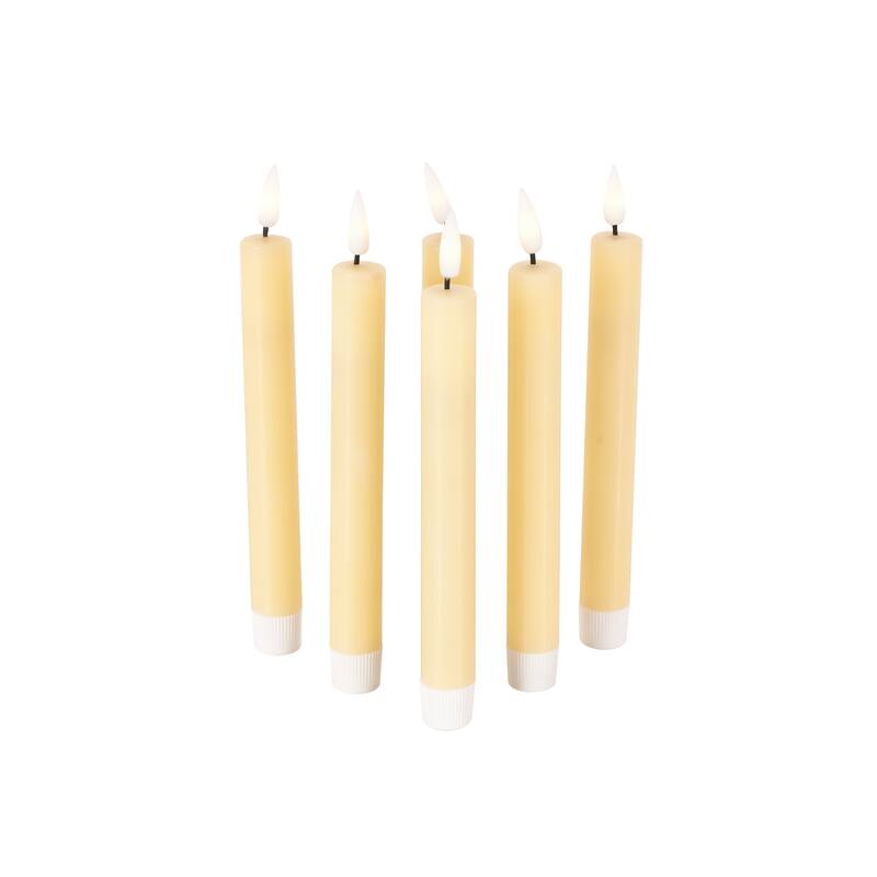 Wax Indoor Outdoor Flameless Candle with Remote Control - Set of 6 Red, Black, White, Yellow, Blue or Pink - Roche River Decor