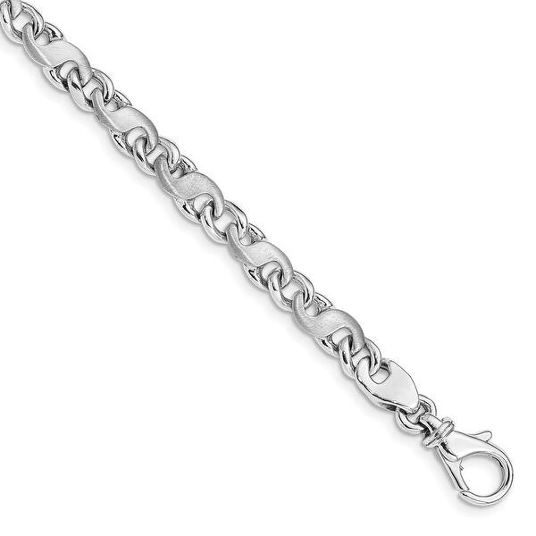 Beautiful 14k White Gold 7in Polished Fancy Link Bracelet Beautiful 14k White Gold 7in Polished Fancy Link Bracelet