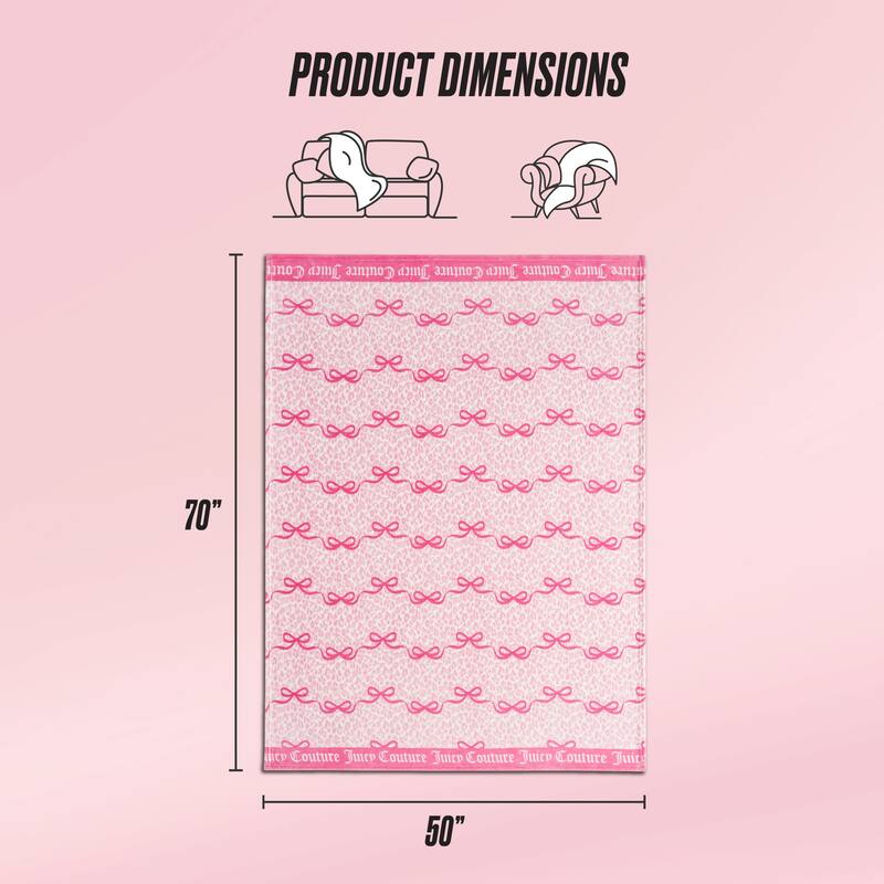 Juicy Couture Printed Plush Throw Blankets