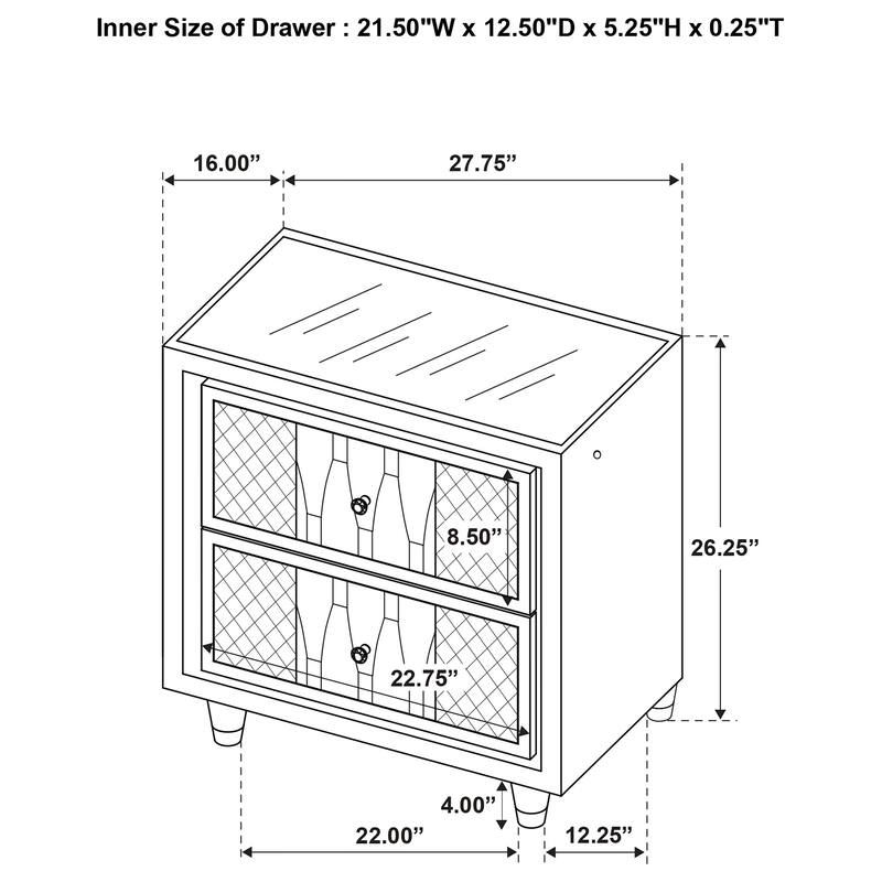 2-Drawer LED Nightstand with Dual USB